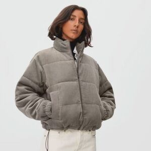 Everlane Tan Corduroy Puffer Jacket Women’s XL